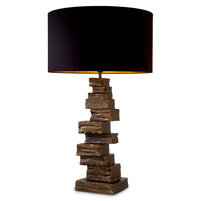 Table Lamp Bellani vintage brass finish incl shade
