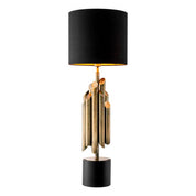 Table Lamp Beau Rivage Round vintage brass finish incl shade
