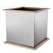 Planter Moorea br brass finish smoke mirror glass