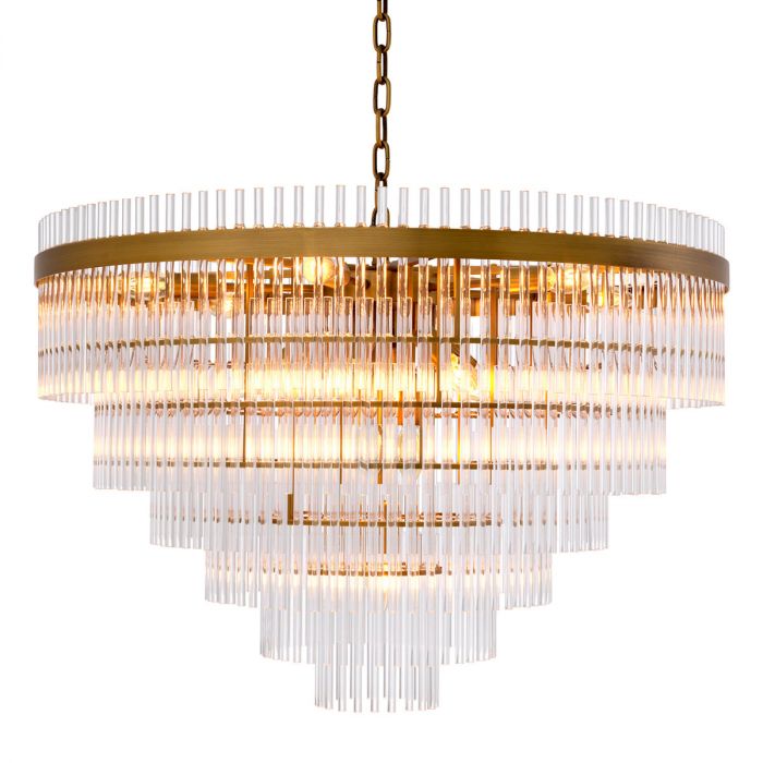 Chandelier East Single antique brass finish