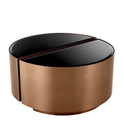 Side Table Astra brushed copper finish set of 2