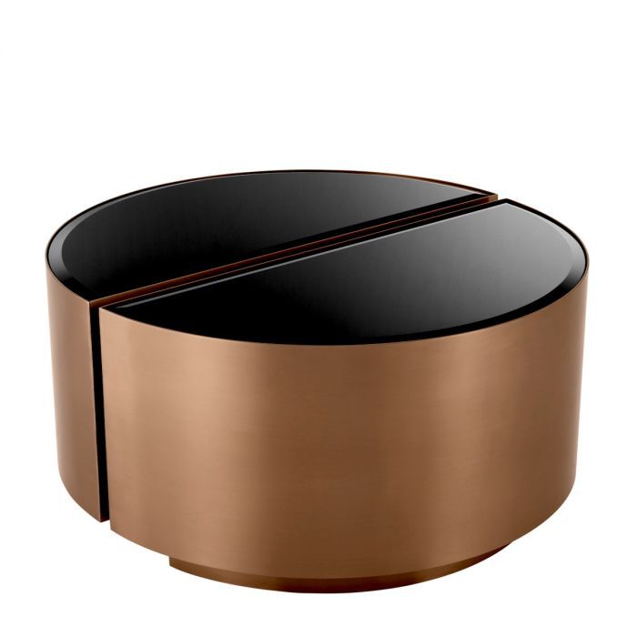 Side Table Astra brushed copper finish set of 2
