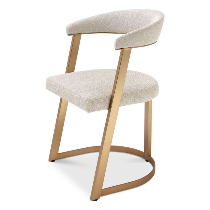 Dining Chair Dexter brushed brass finish loki natural
