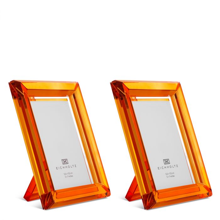Picture Frame Theory L orange crystal glass set of 2