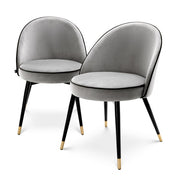 Dining Chair Cooper roche light grey velvet set of 2
