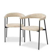 Silla de comedor Julio bouclé sonata crema juego de 2