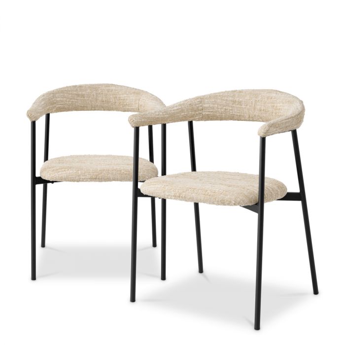 Silla de comedor Julio bouclé sonata crema juego de 2