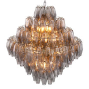 Chandelier Benini L nickel finish smoke glass