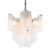 Chandelier Pulsar nickel finish frosted glass