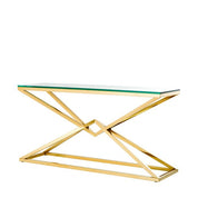 Mesa consola Connor L acabado dorado
