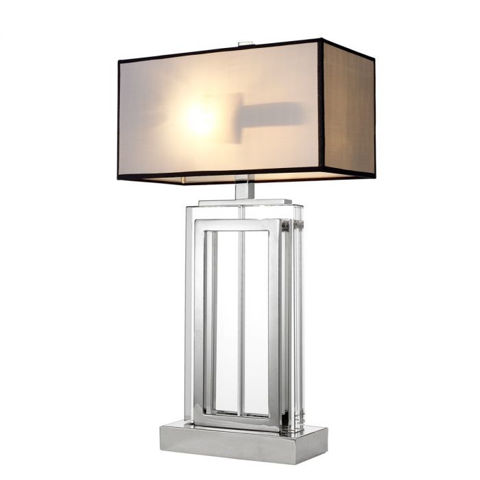 Table Lamp Arlington crystal nickel finish incl grey shade