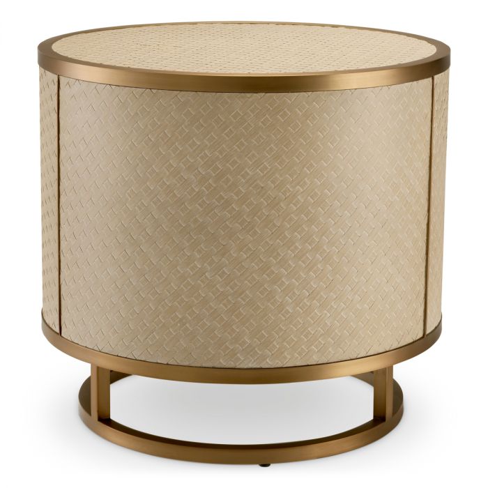 Side Table Napa Valley woven washed oak veneer