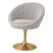Silla de comedor O'Neill bouclé acabado latón cepillado gris