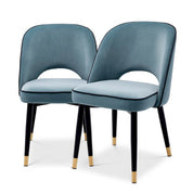 Silla de comedor Cliff savona terciopelo azul juego de 2