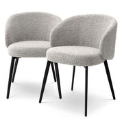 Silla de comedor Lloyd con brazo bouclé gris juego de 2