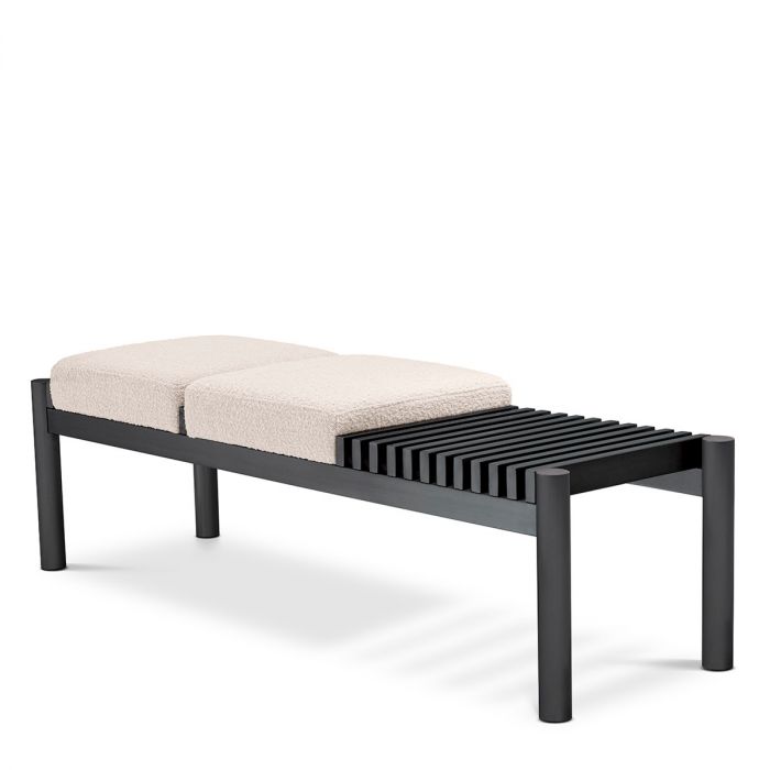 Bench Bibi bronze finish bouclé cream