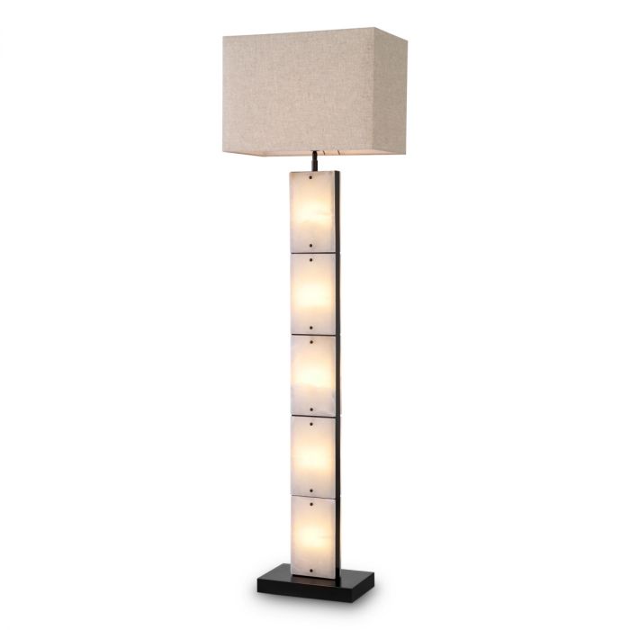Floor Lamp Ortiz bronze highlight finish incl shade