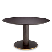 Dining Table Astro mocha oak veneer brushed brass finish