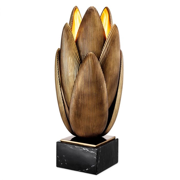 Table Lamp Blossom vintage brass finish