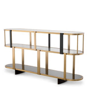 Mueble Clio redondo bajo acabado latón cepillado