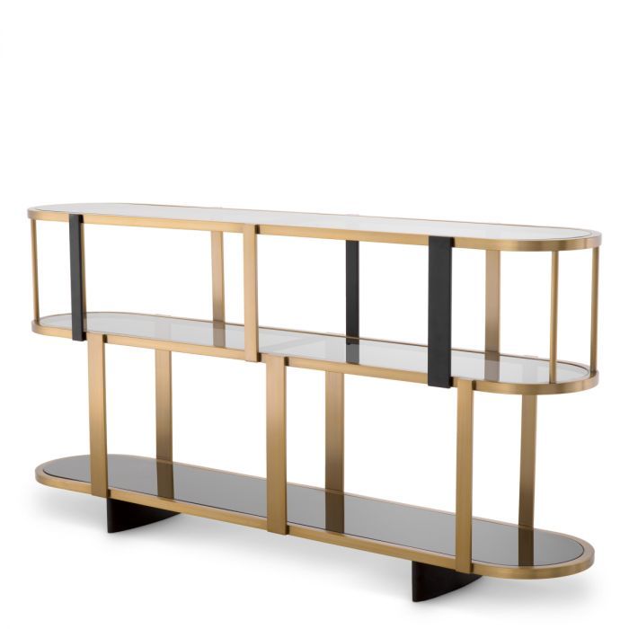 Mueble Clio redondo bajo acabado latón cepillado