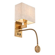 Wall Lamp Reading antique brass finish incl shade