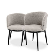 Dining Chair Filmore bouclé grey set of 2