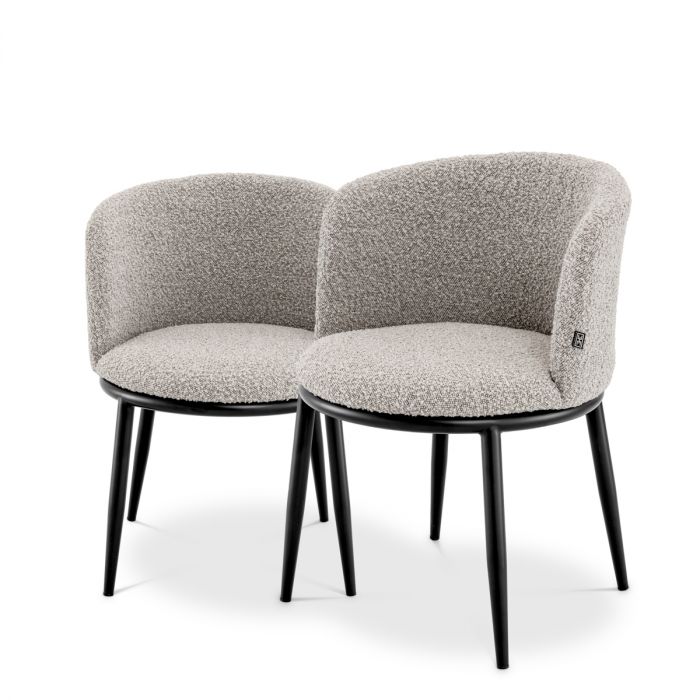 Dining Chair Filmore bouclé grey set of 2