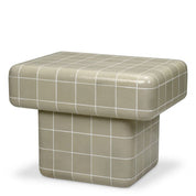 Mesa auxiliar de exterior Mateo gris claro