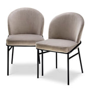 Dining Chair Willis savona greige velvet set of 2