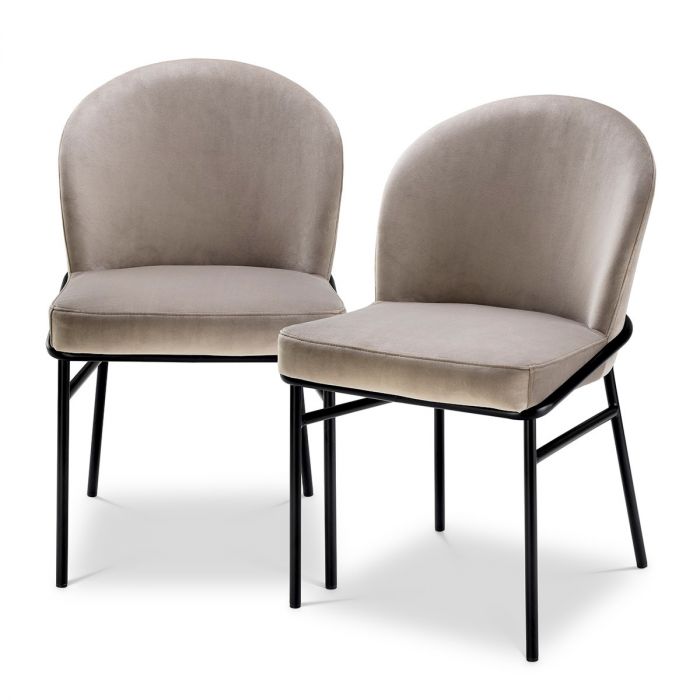 Dining Chair Willis savona greige velvet set of 2
