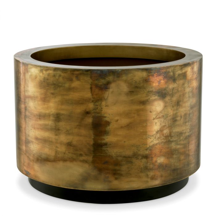 Planter Jasper round L vintage brass finish