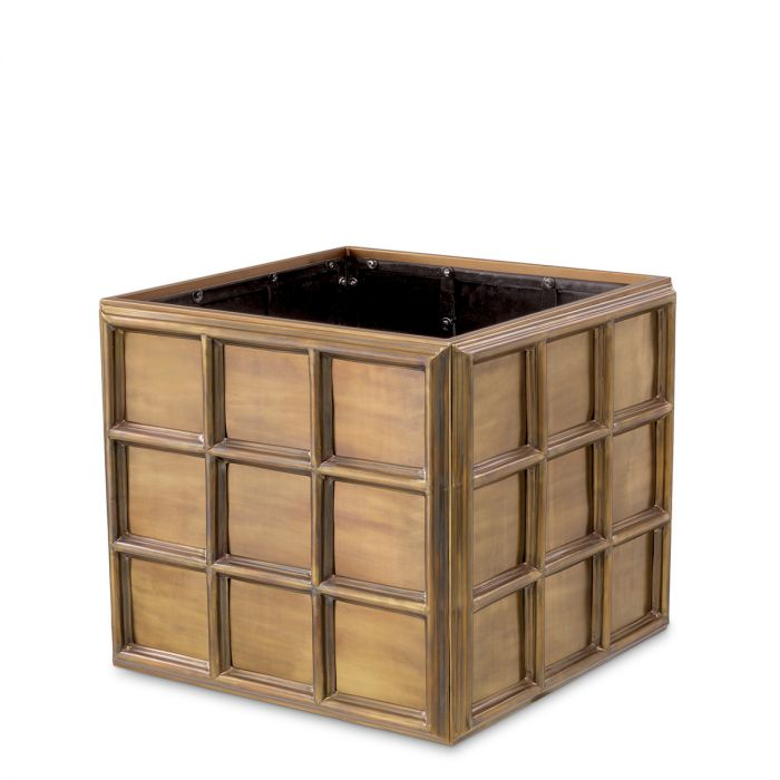 Planter Grid S vintage brass finish