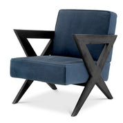 Chair Felippe black oak blue nubuck
