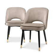 Dining Chair Cliff savona greige velvet set of 2