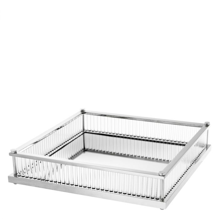 Tray Cora square nickel finish