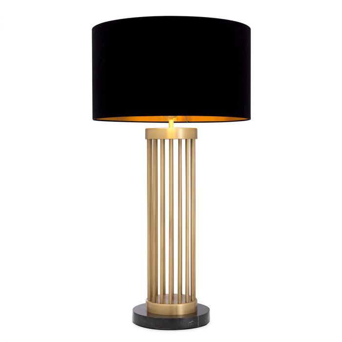 Table Lamp Condo antique brass finish incl shade
