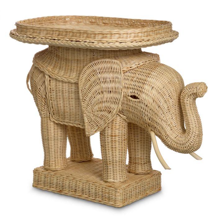 Side Table Elephant natural rattan