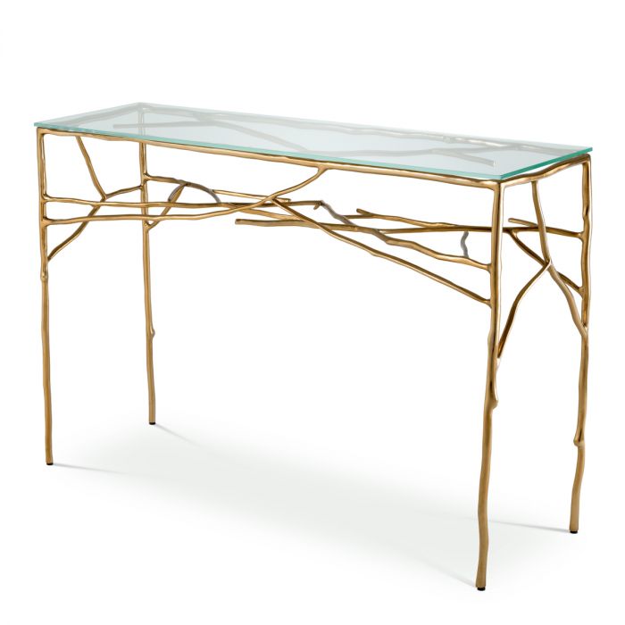 Mesa Consola Antico acabado oro