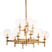 Chandelier Jade L antique brass finish