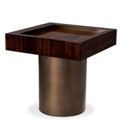 Side Table Otus square eucalyptus veneer bronze finish