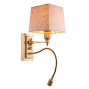 Wall Lamp Ellington antique brass finish incl shade