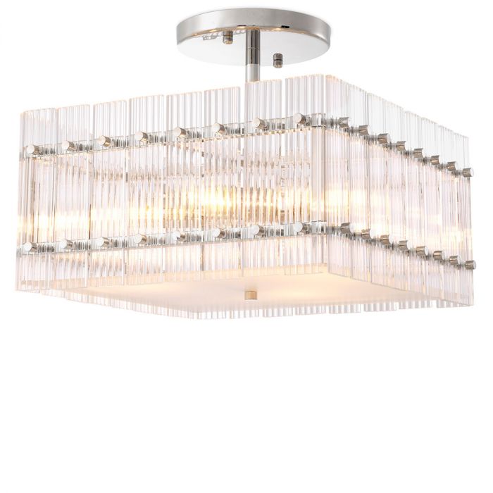 Ceiling Lamp Ruby square nickel finish