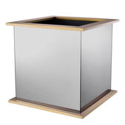 Planter Moorea br brass finish smoke mirror glass
