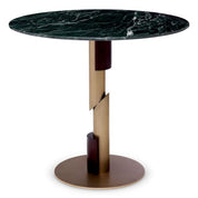 Dining Table Flow brushed brass green marble