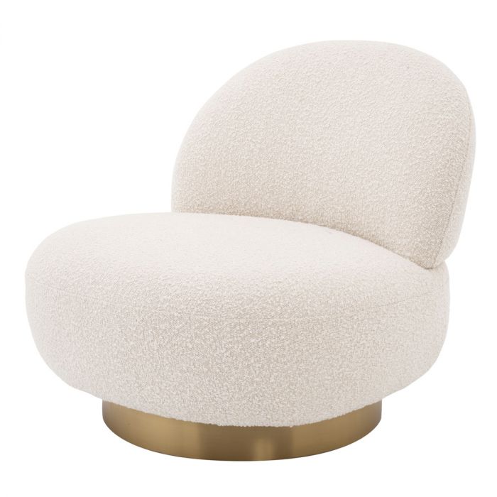 Swivel Chair Clément bouclé cream