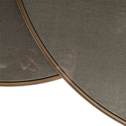 Coffee table Bloomville brass shagreen incl. glass tops (Set of 2)