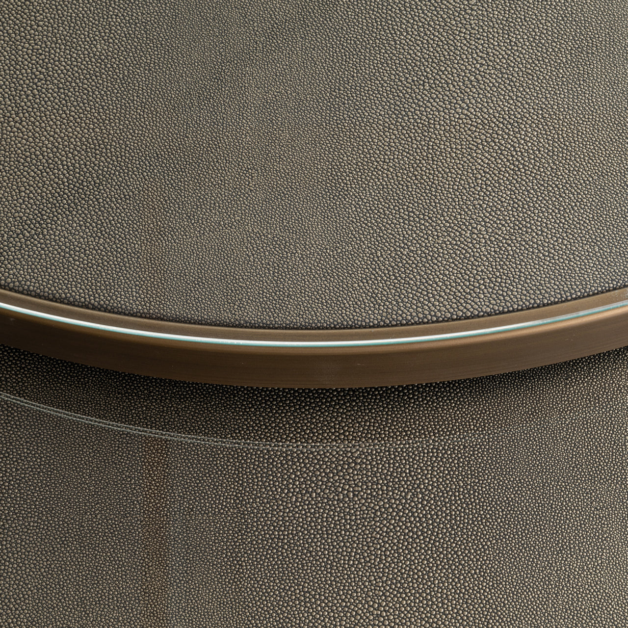 Coffee table Bloomville brass shagreen incl. glass tops (Set of 2)