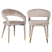 Dining chair Gia khaki velvet fire retardant