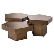 Coffee table Hexa brushed gold (Set of 3)